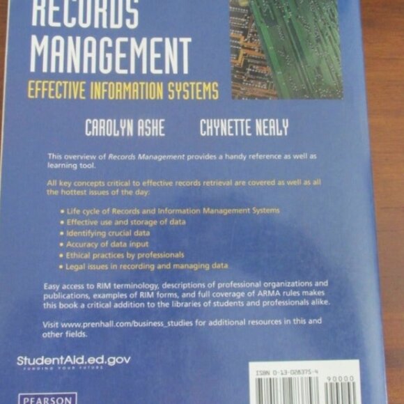Records Management‎ Effective Information Systems Paperback Softcover Text Book - Picture 3 of 8